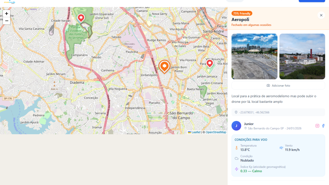 App para compartilhar local de voo