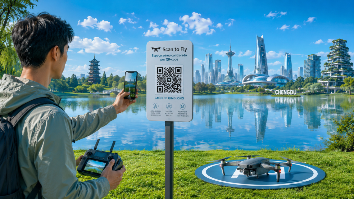 Olha que ideia interessante: escanear um QR-Code e obter na hora autorização de voo